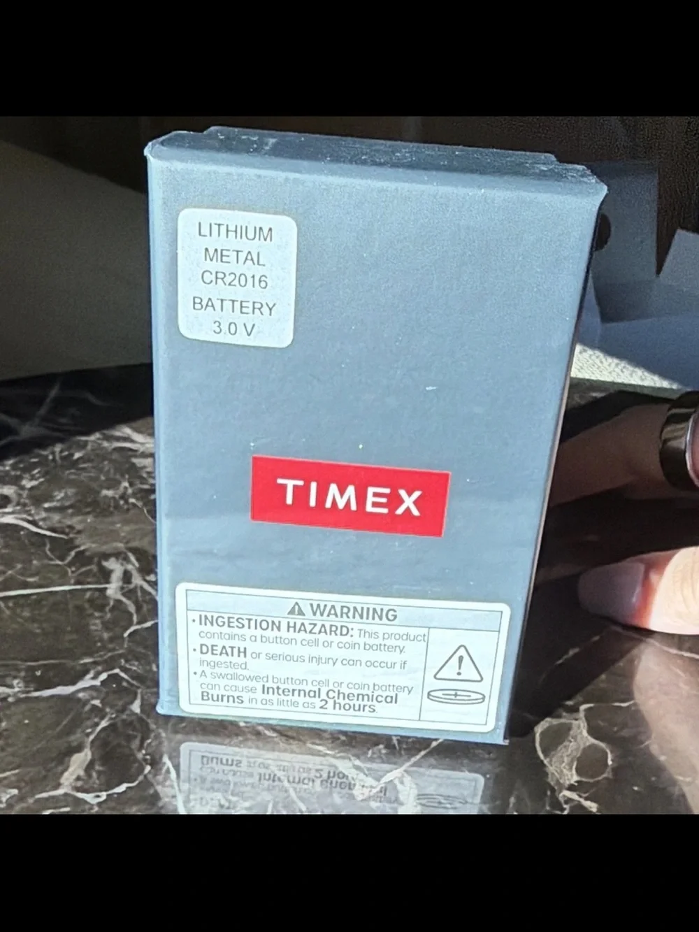 Time. Blue faced silver watch new